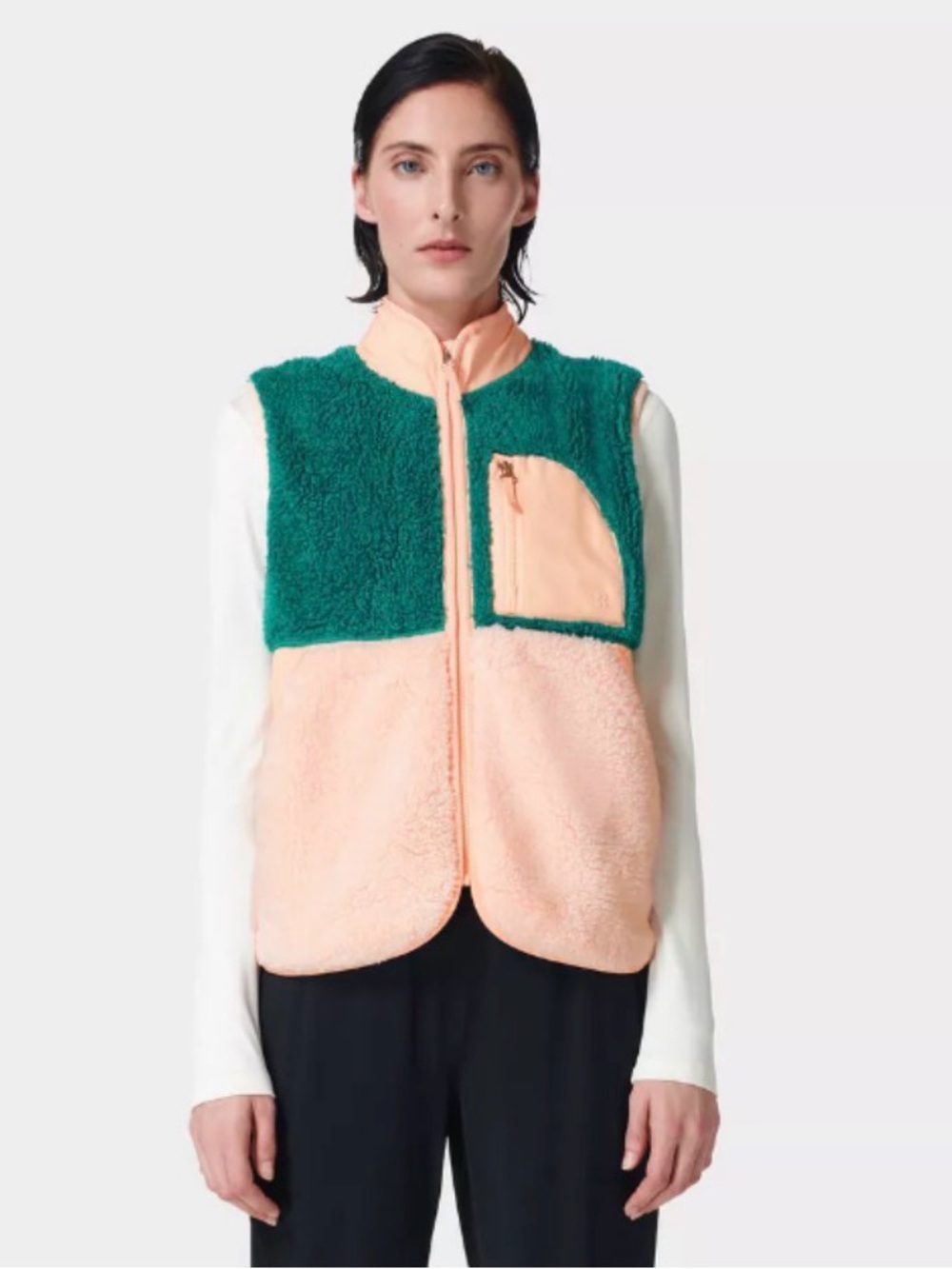 Sweaty Betty Colorblock Fleece Vest — XS